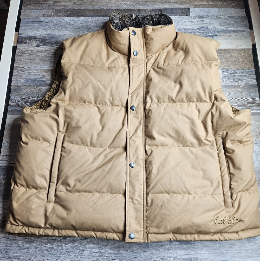 Cabela's Premier Northern Goose Down Puffer Vest Men's 3XL Brown